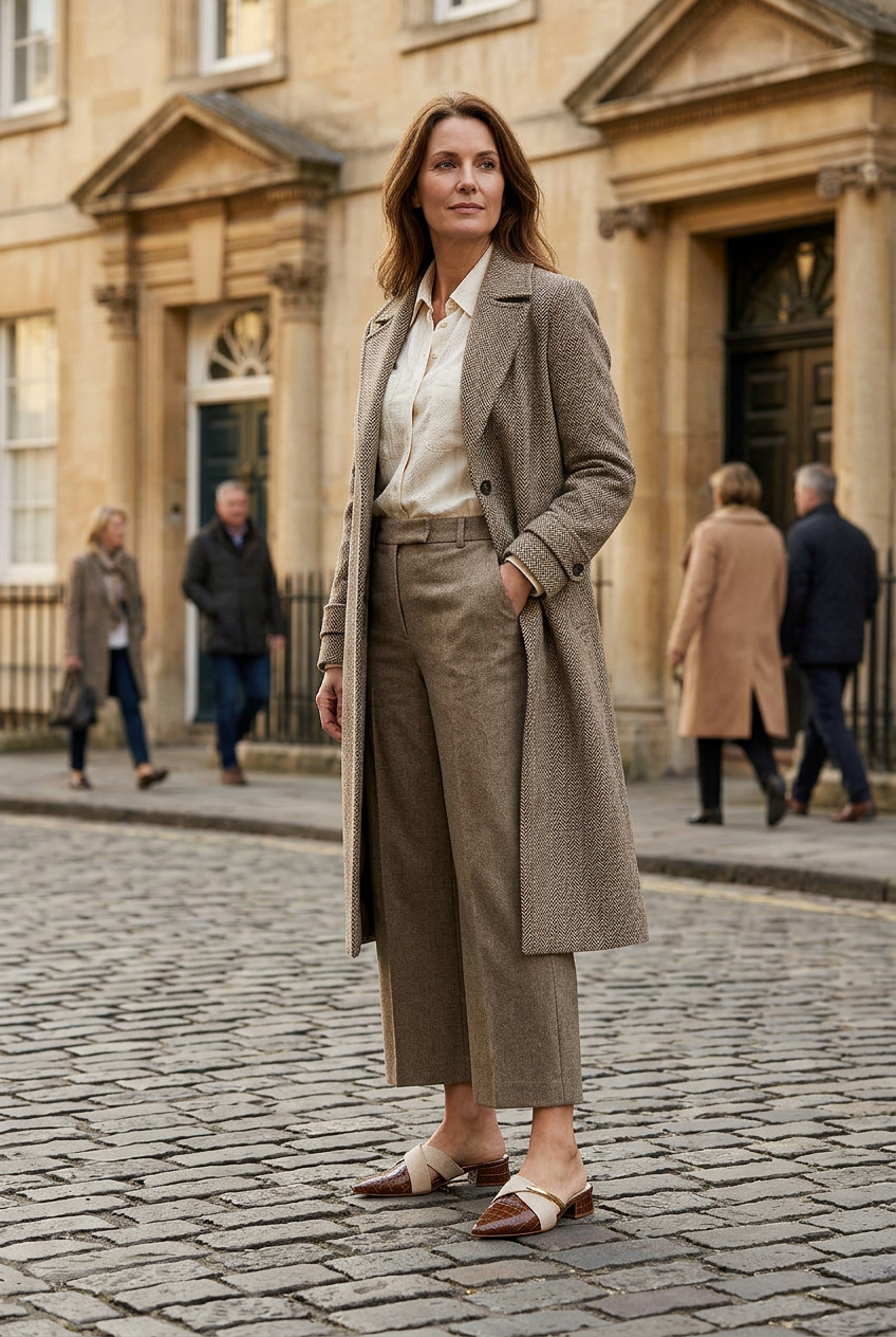 Women’s Mules | Croc-Embossed Look with Gold Bar