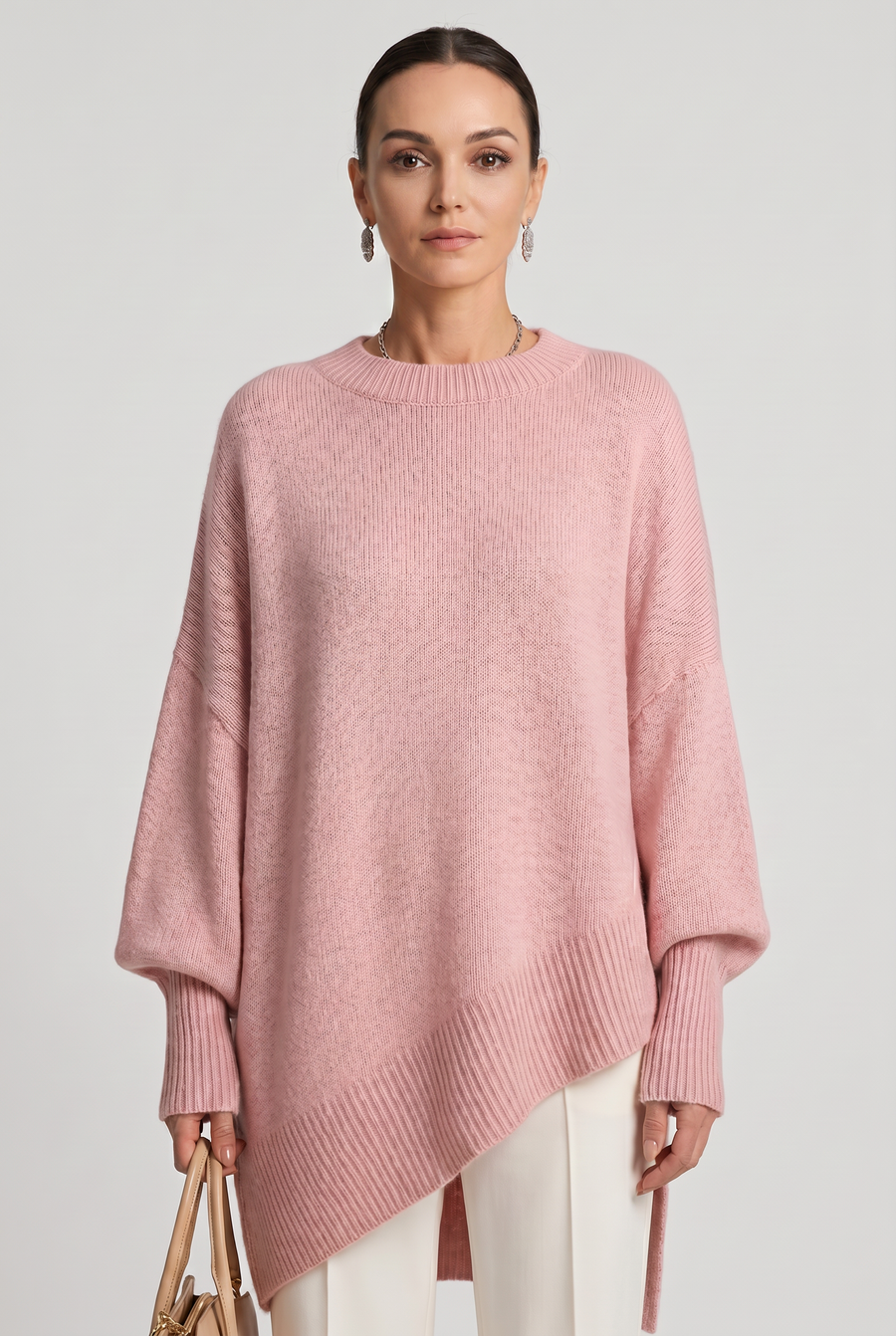 Women's Oversized Knitted Jumper | Crew Neck
