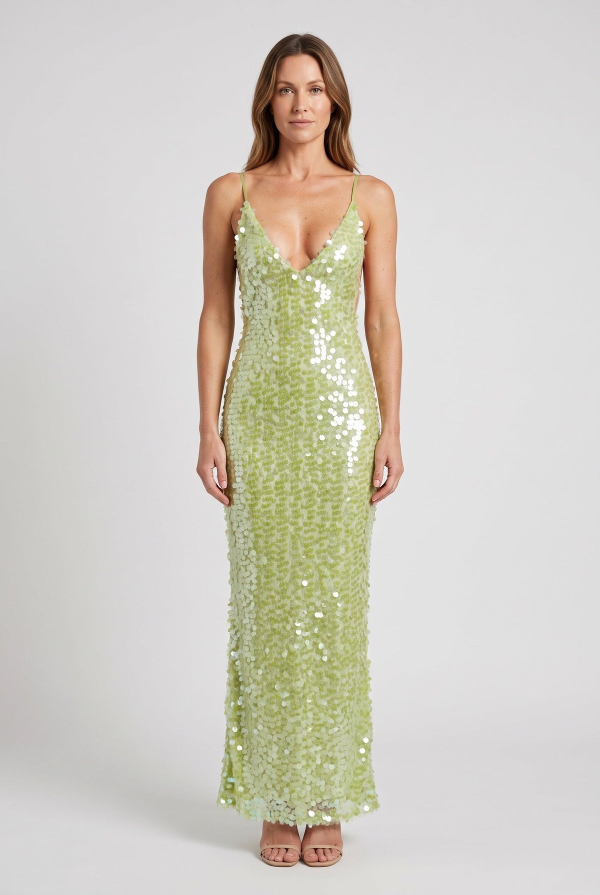 Women's Party Dress | Sequin Backless Maxi