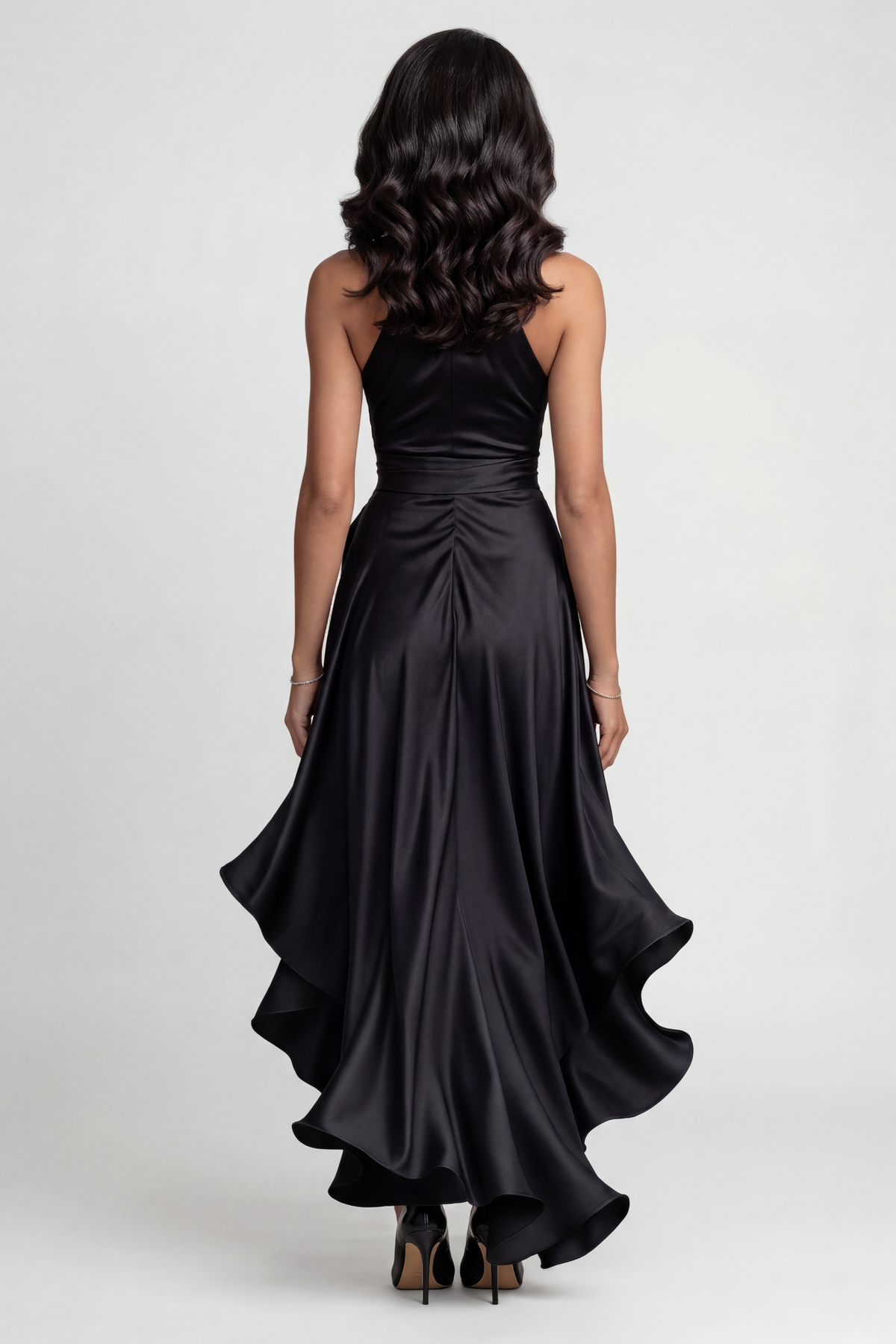 Women’s Prom Dress | Halter with High Low Ruffle Hem