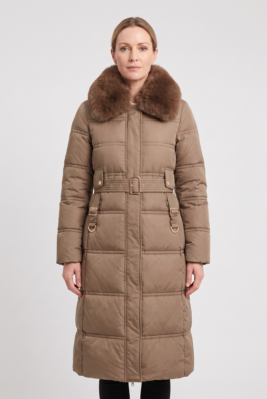 Women's Puffer Jacket | Hooded Contrast Collar