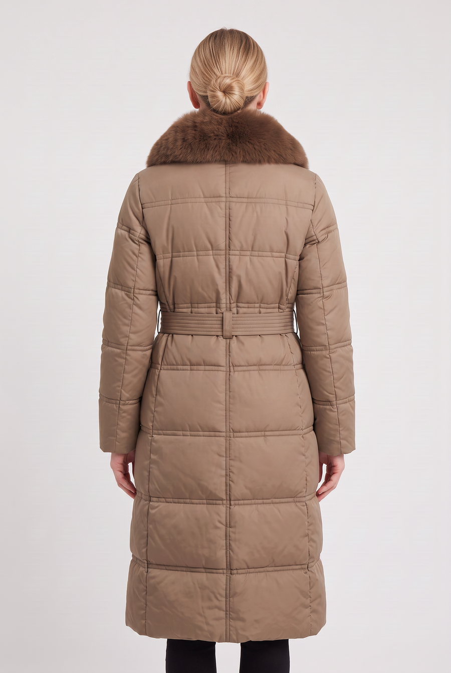 Women's Puffer Jacket | Hooded Contrast Collar