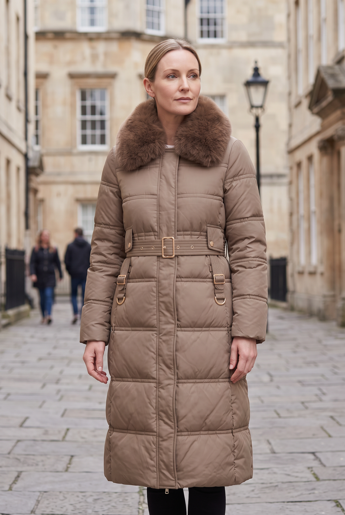 Women's Puffer Jacket | Hooded Contrast Collar