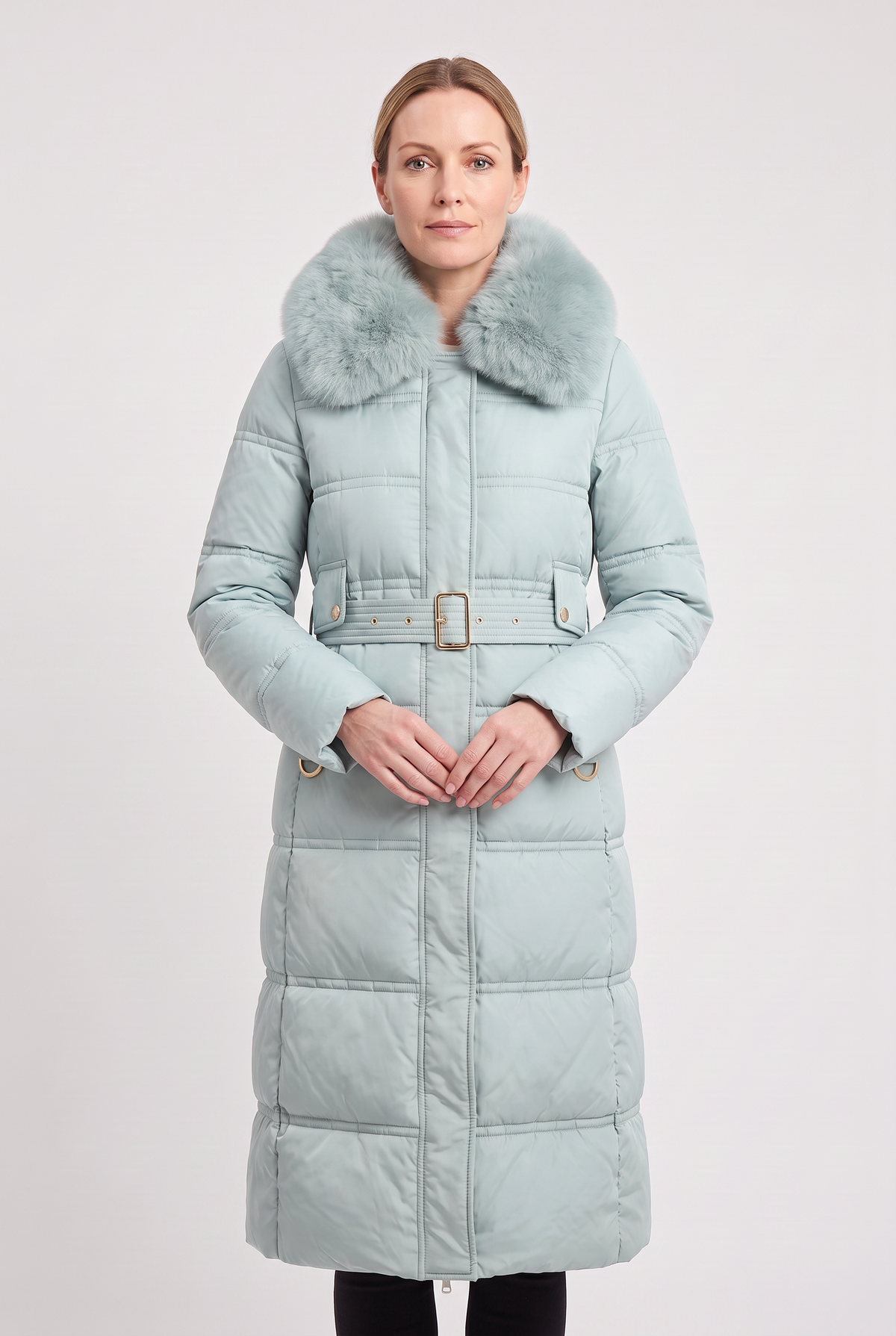 Women's Puffer Jacket | Hooded Contrast Collar