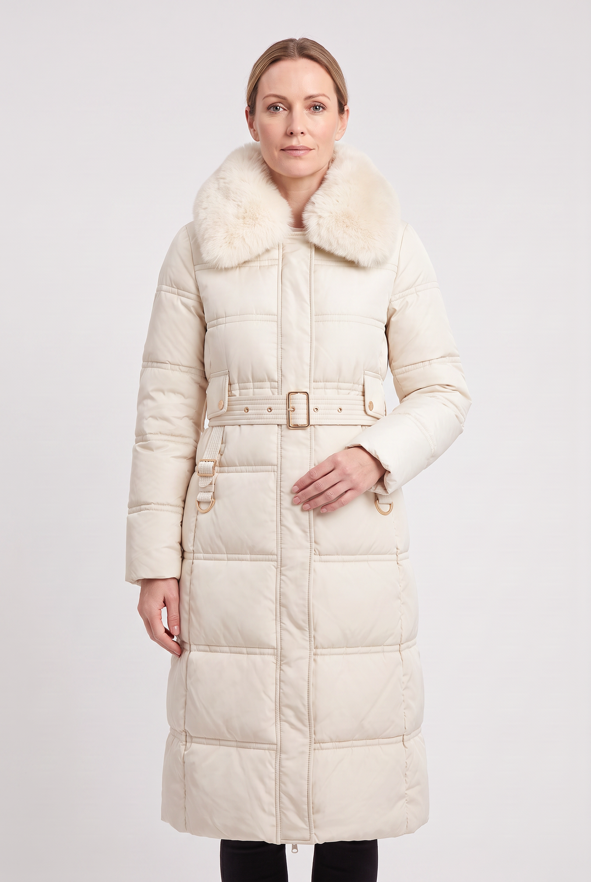 Women's Puffer Jacket | Hooded Contrast Collar
