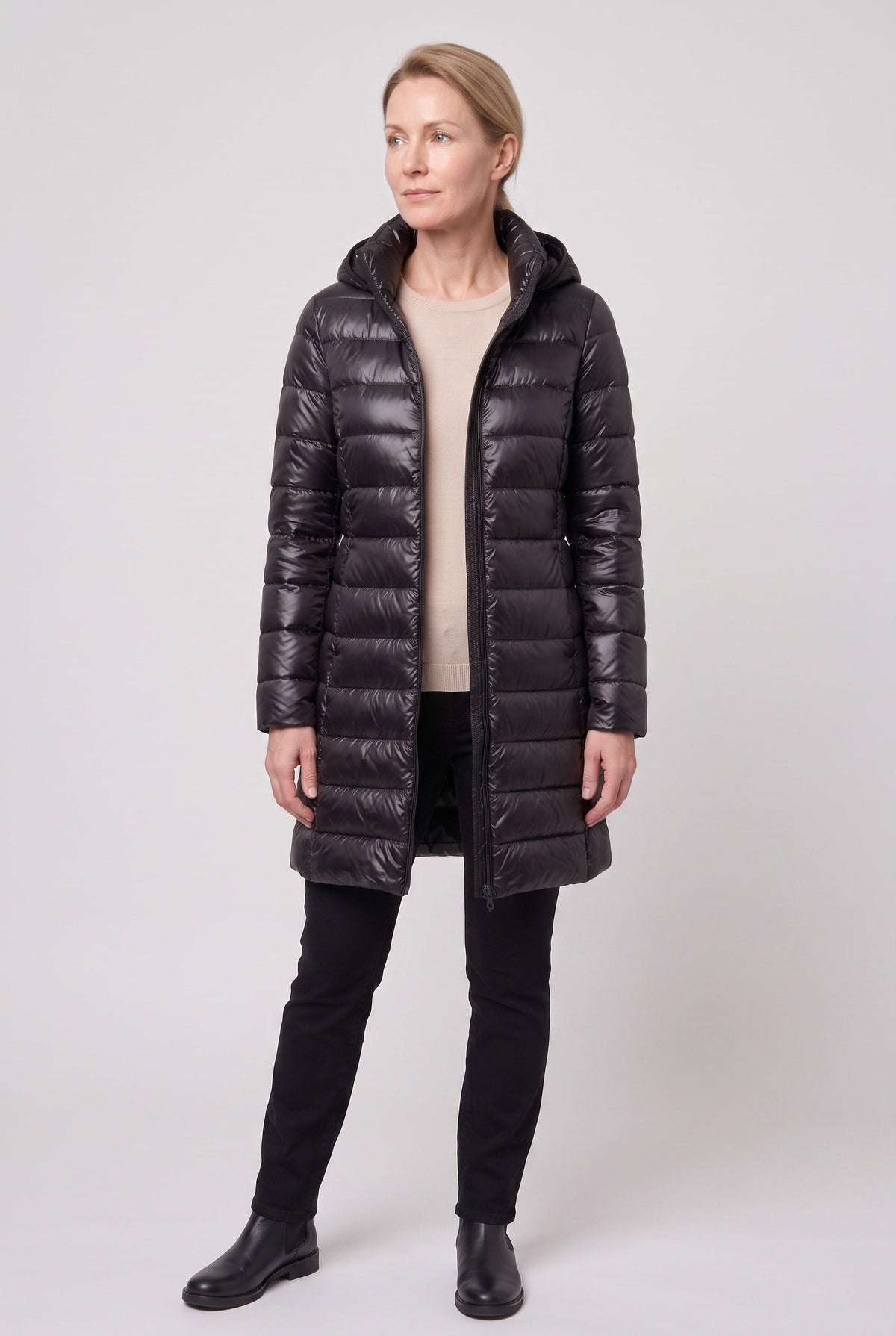 Women's Puffer Jacket | Hooded Longline