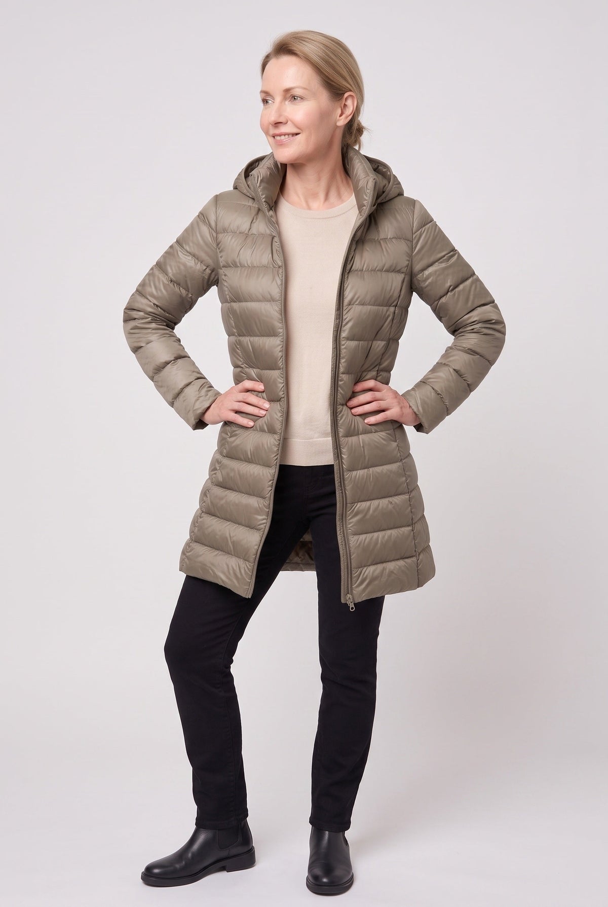 Women's Puffer Jacket | Hooded Longline