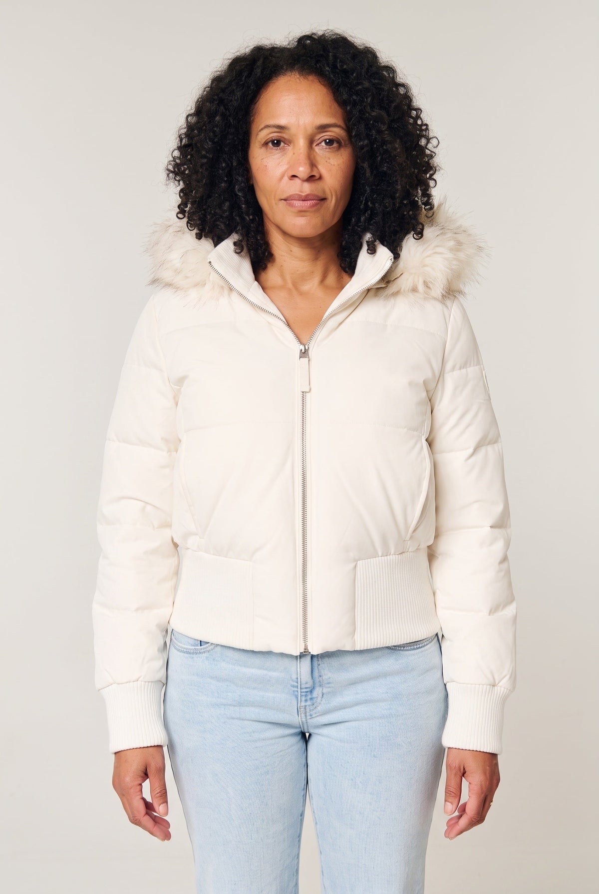Women's Puffer Jacket | Cropped Removable Hood
