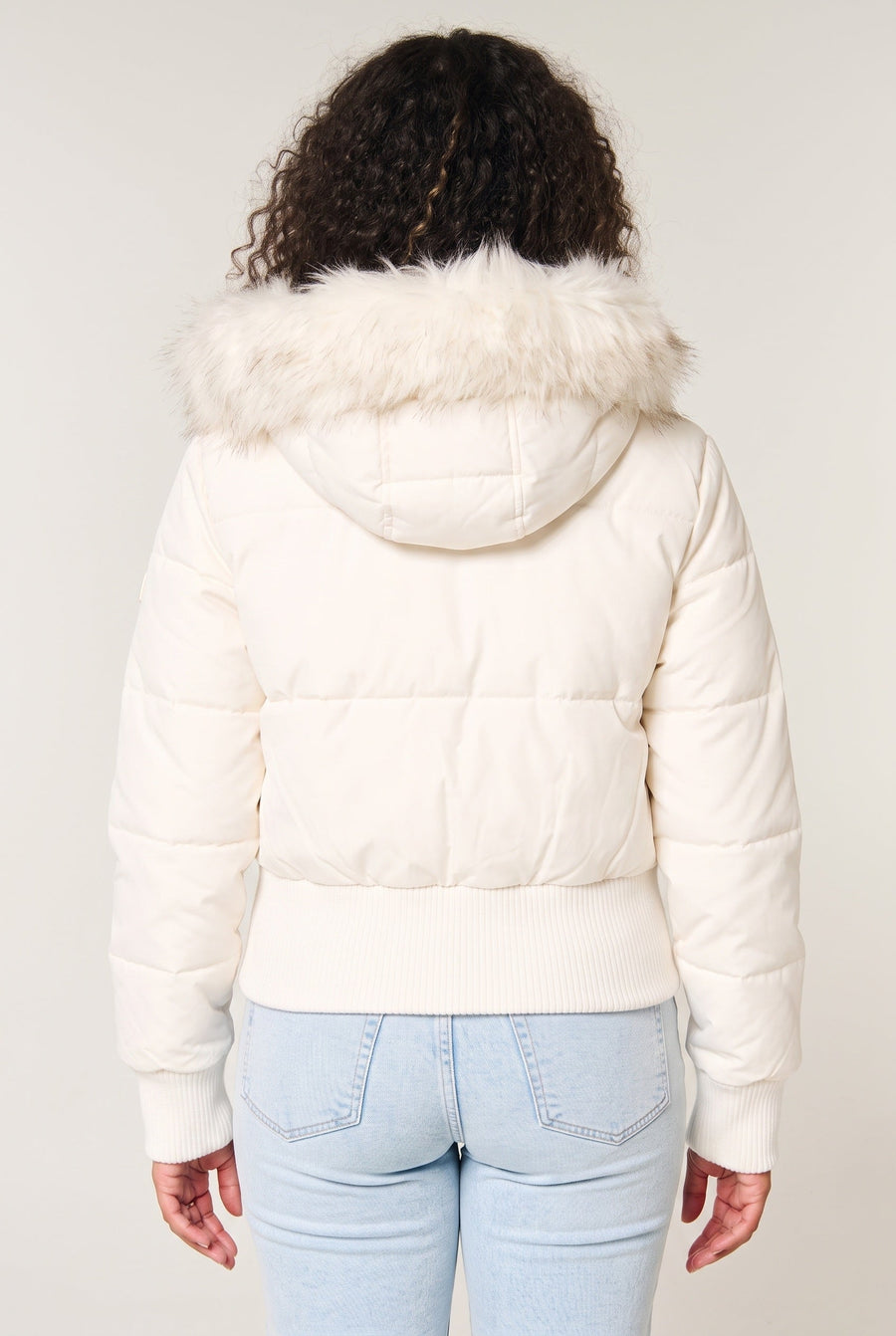 Women's Puffer Jacket | Cropped Removable Hood