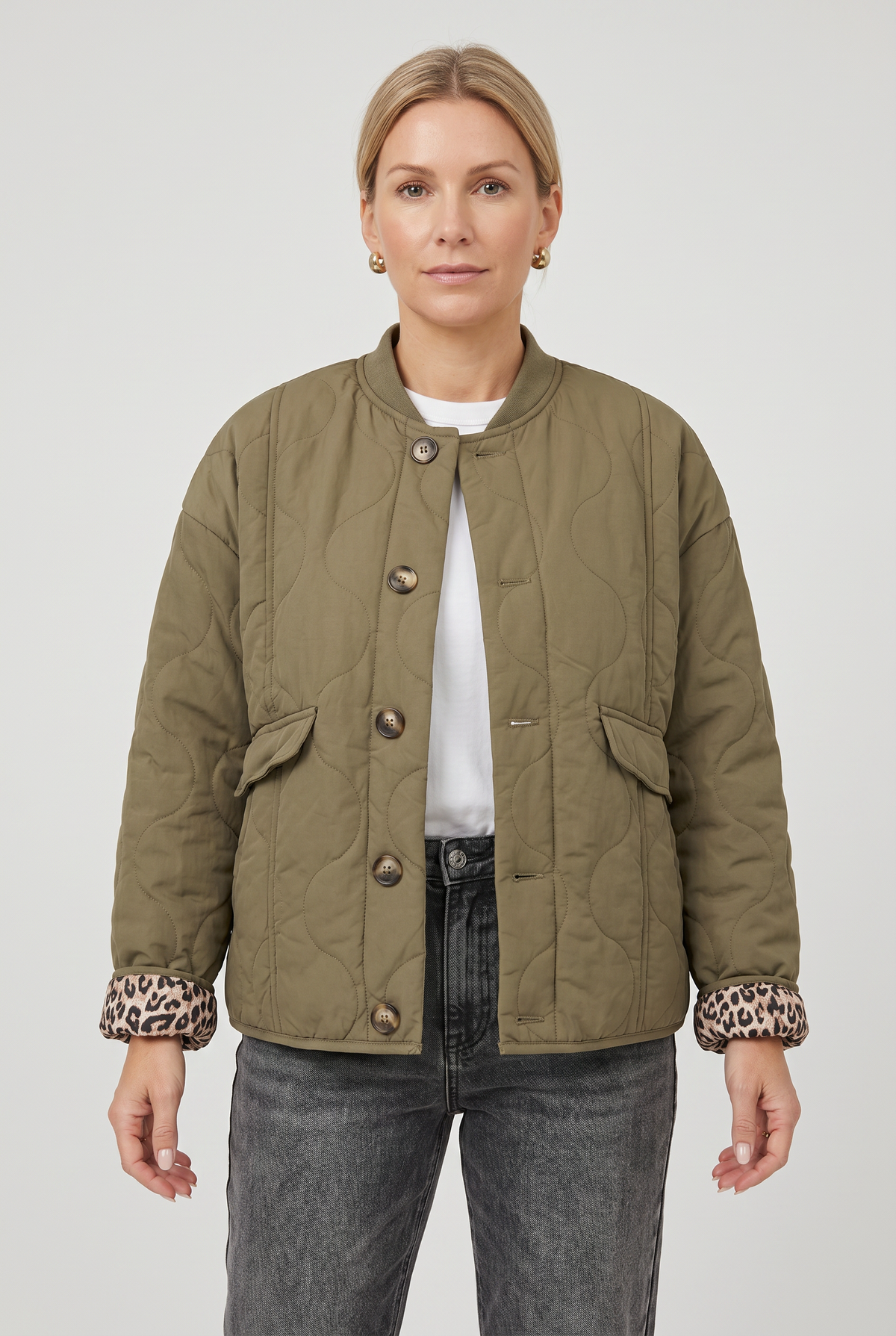 Women's Quilted Coat | Button Down