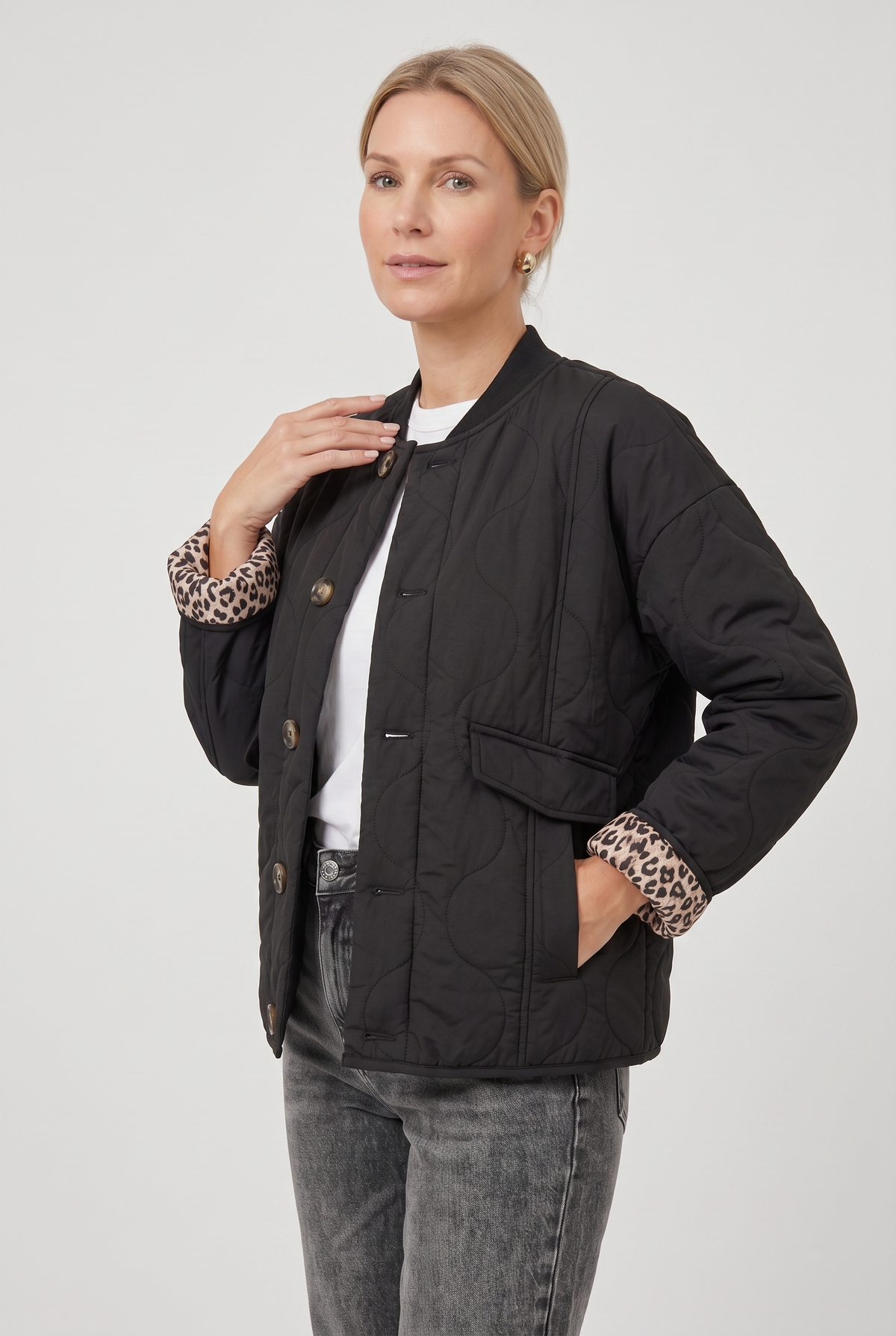 Women's Quilted Coat | Button Down