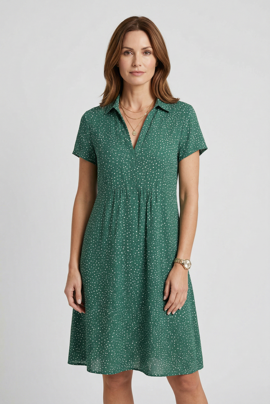 Women’s Summer Dress | Collared Split Neck Midi