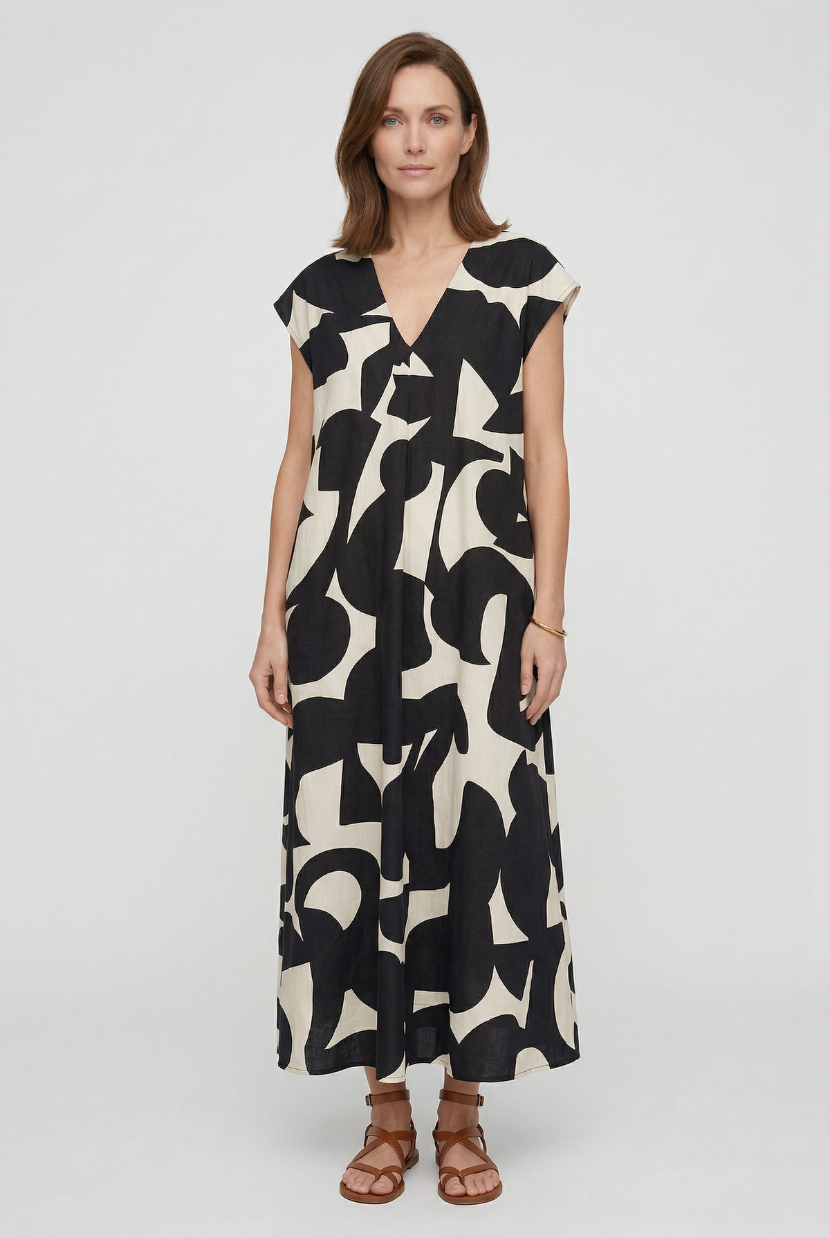 Women’s Summer Dress | V Neck Maxi with Print