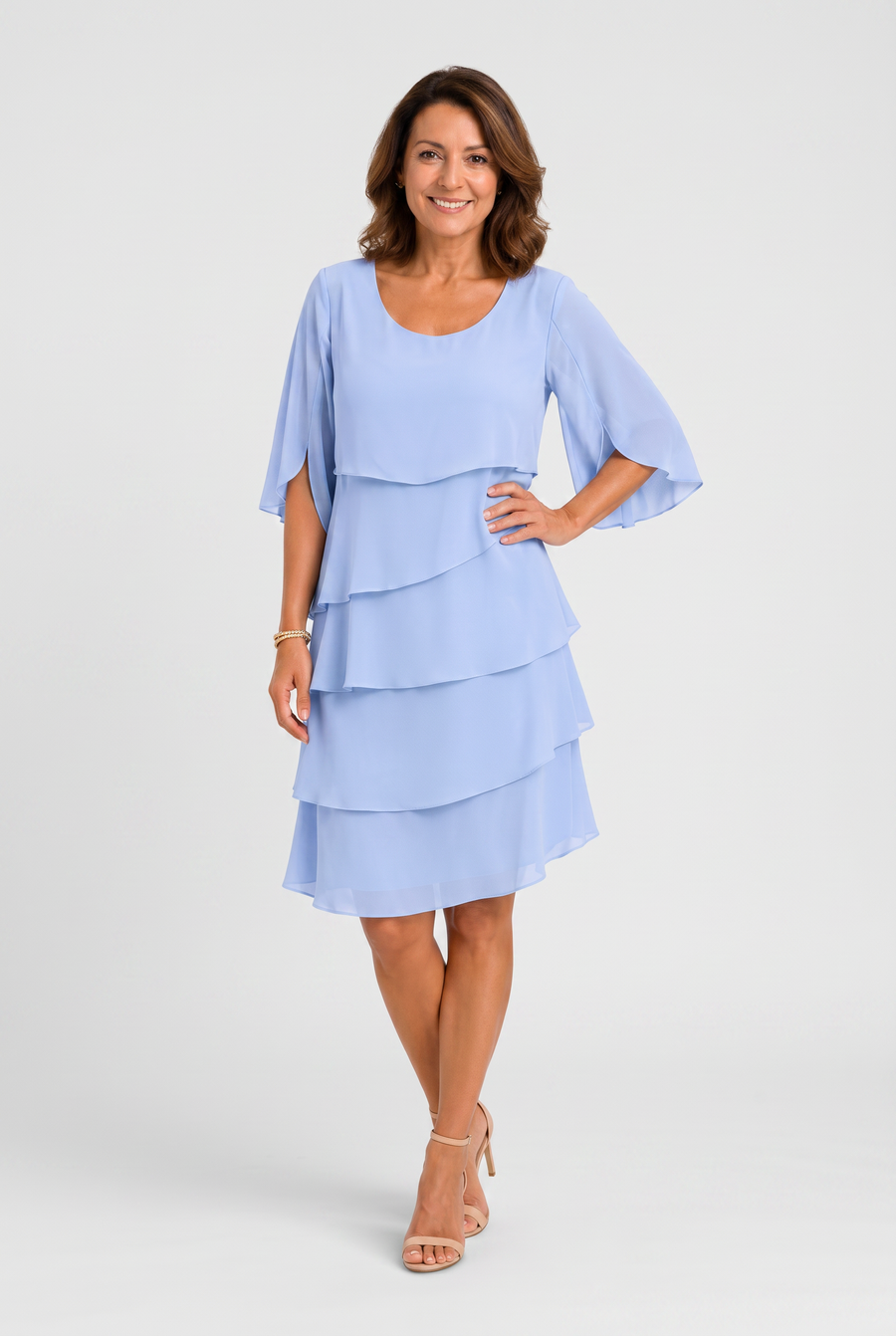 Women's Summer Layered Wedding Guest Dress | Mini