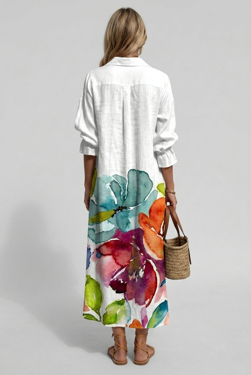 Women’s Summer Printed Shirt Dress | Maxi