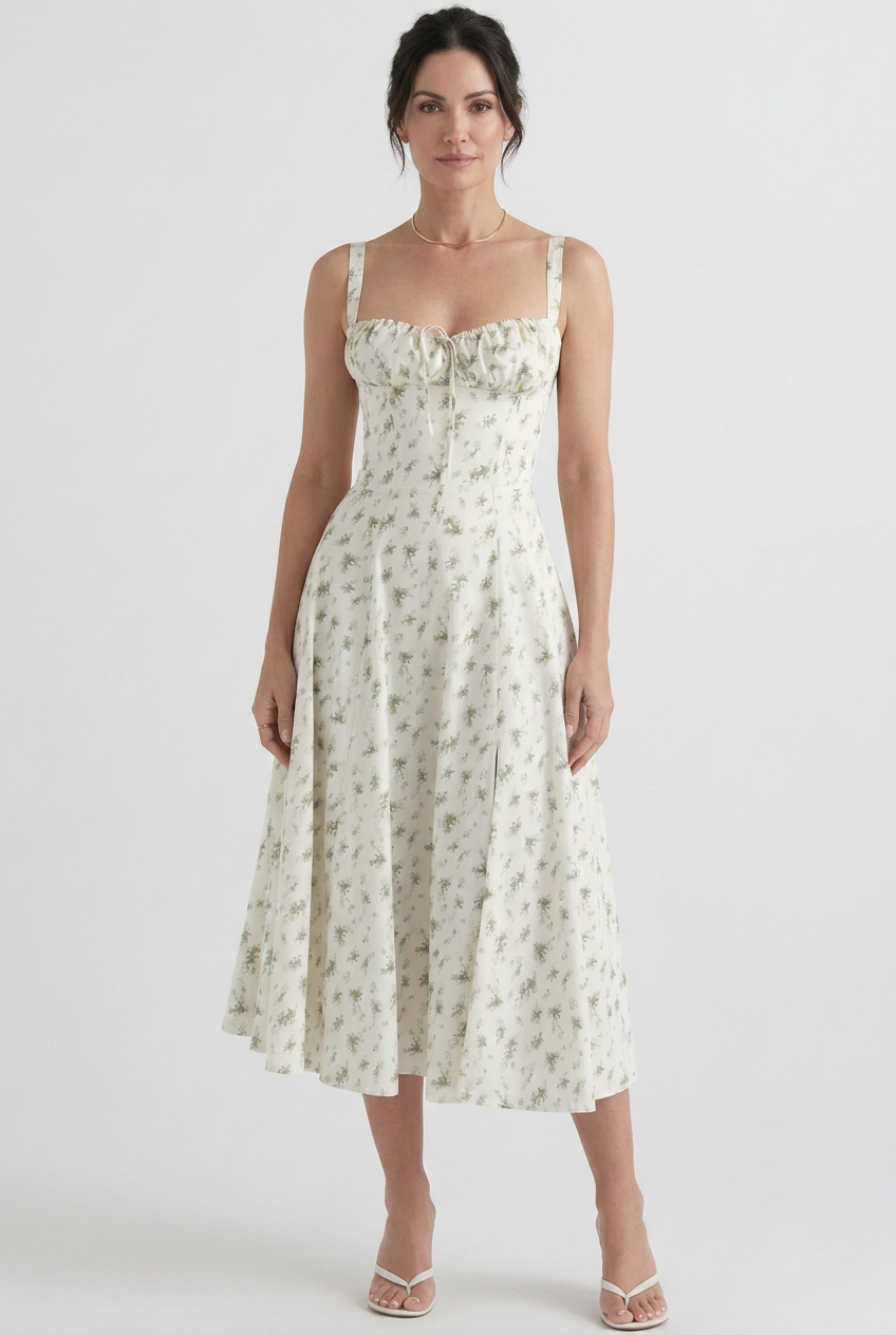 Women’s Sweetheart Neck Sleeveless Summer Dress | Midi