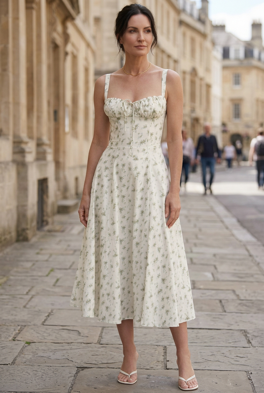 Women’s Sweetheart Neck Sleeveless Summer Dress | Midi
