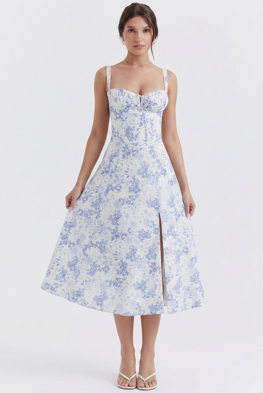 Women’s Sweetheart Neck Sleeveless Summer Dress | Midi