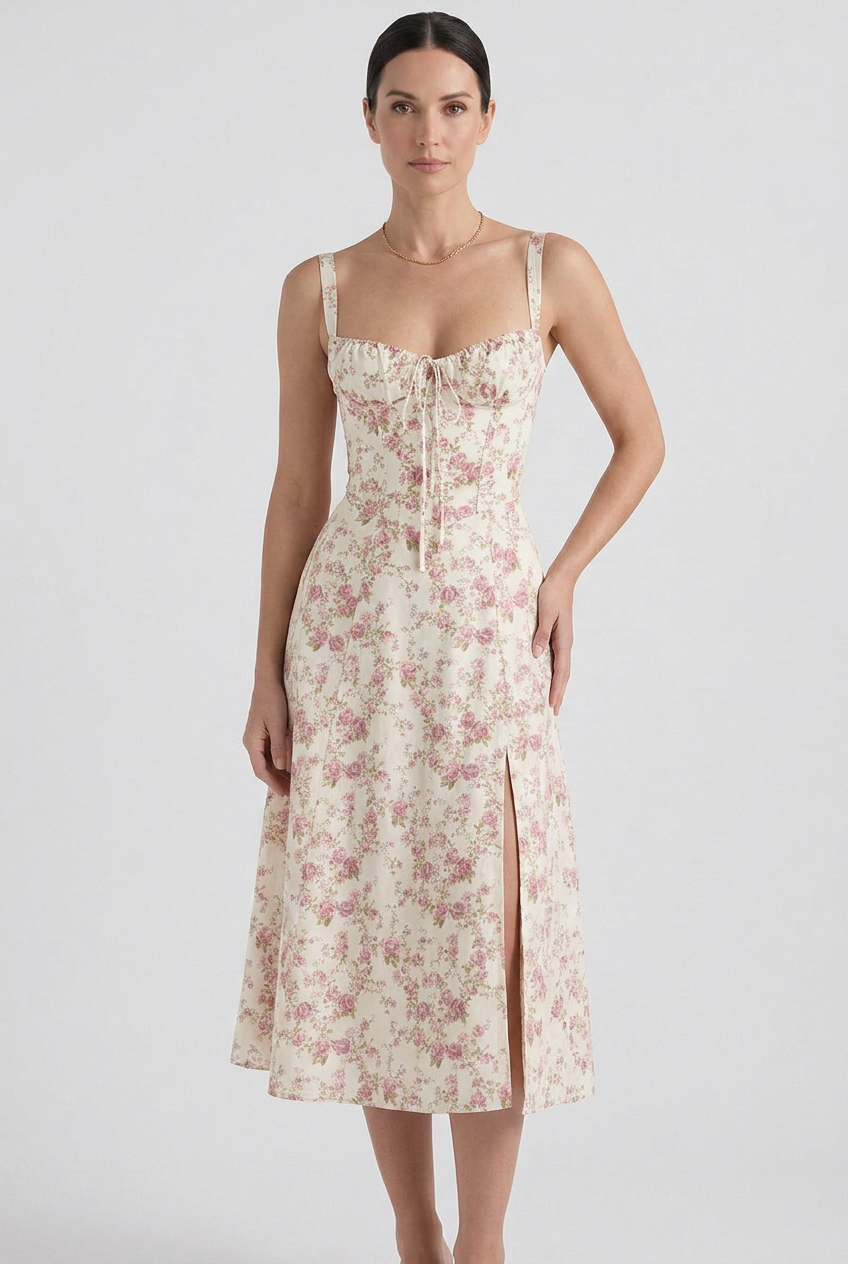 Women’s Sweetheart Neck Sleeveless Summer Dress | Midi