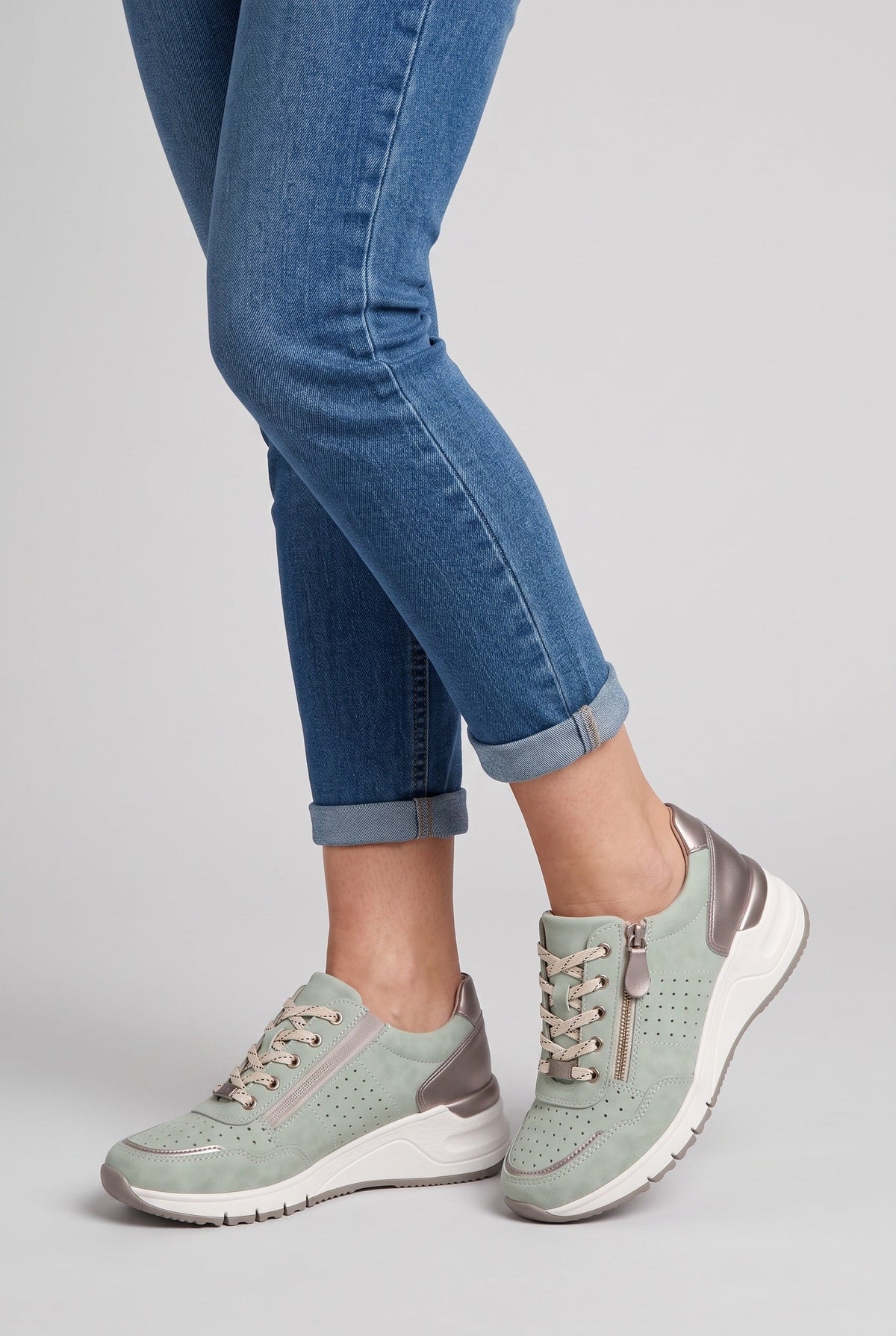 Women's Trainers | Wedge Zip Elastic Lace