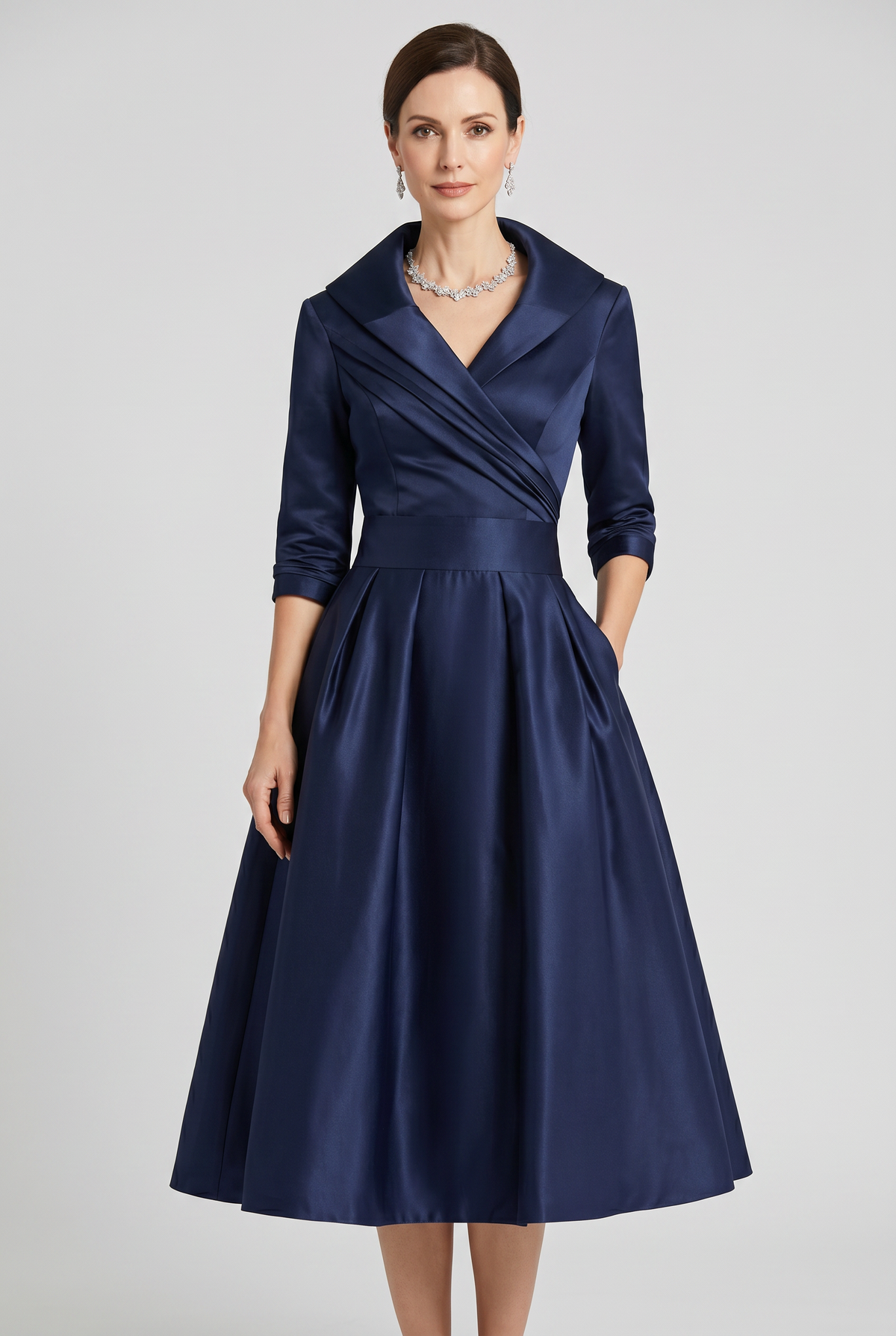 Women's Wrap Midi Wedding Guest Dress | Prom