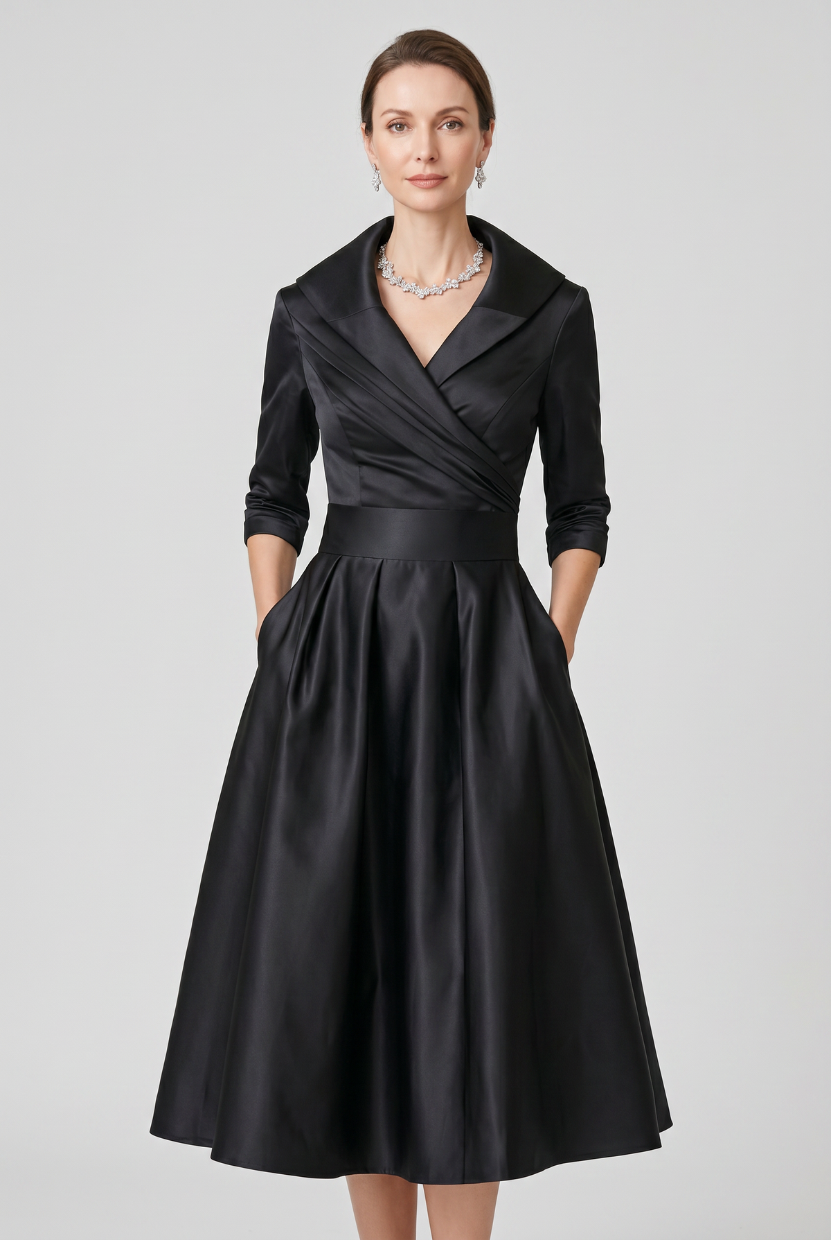 Women's Wrap Midi Wedding Guest Dress | Prom