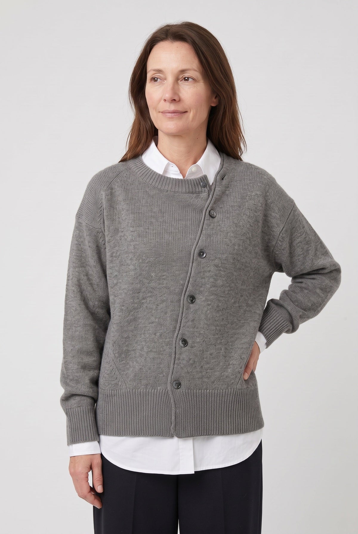 Women's Cardigan | Button-Front Drop Shoulder