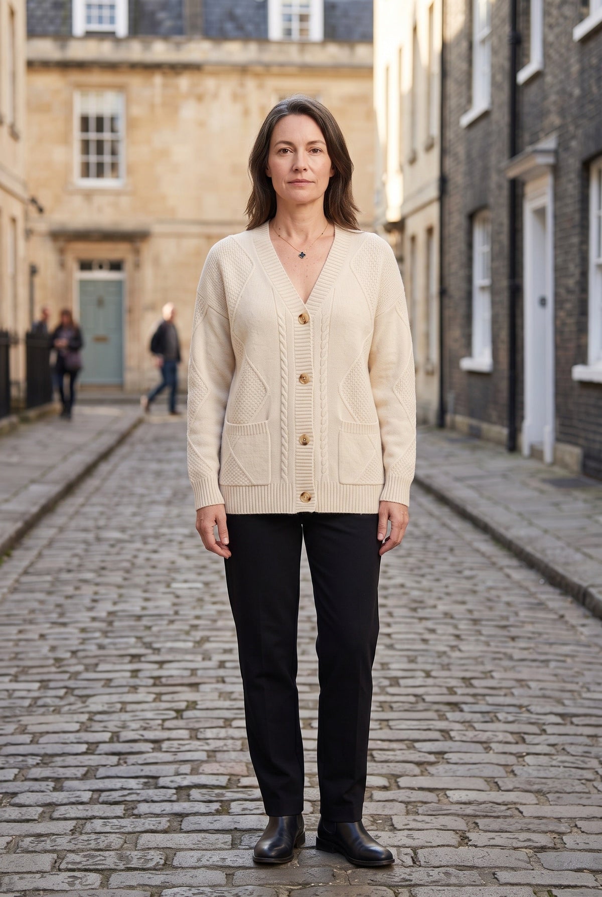 Women's Cardigan | Cable Knit V-Neck