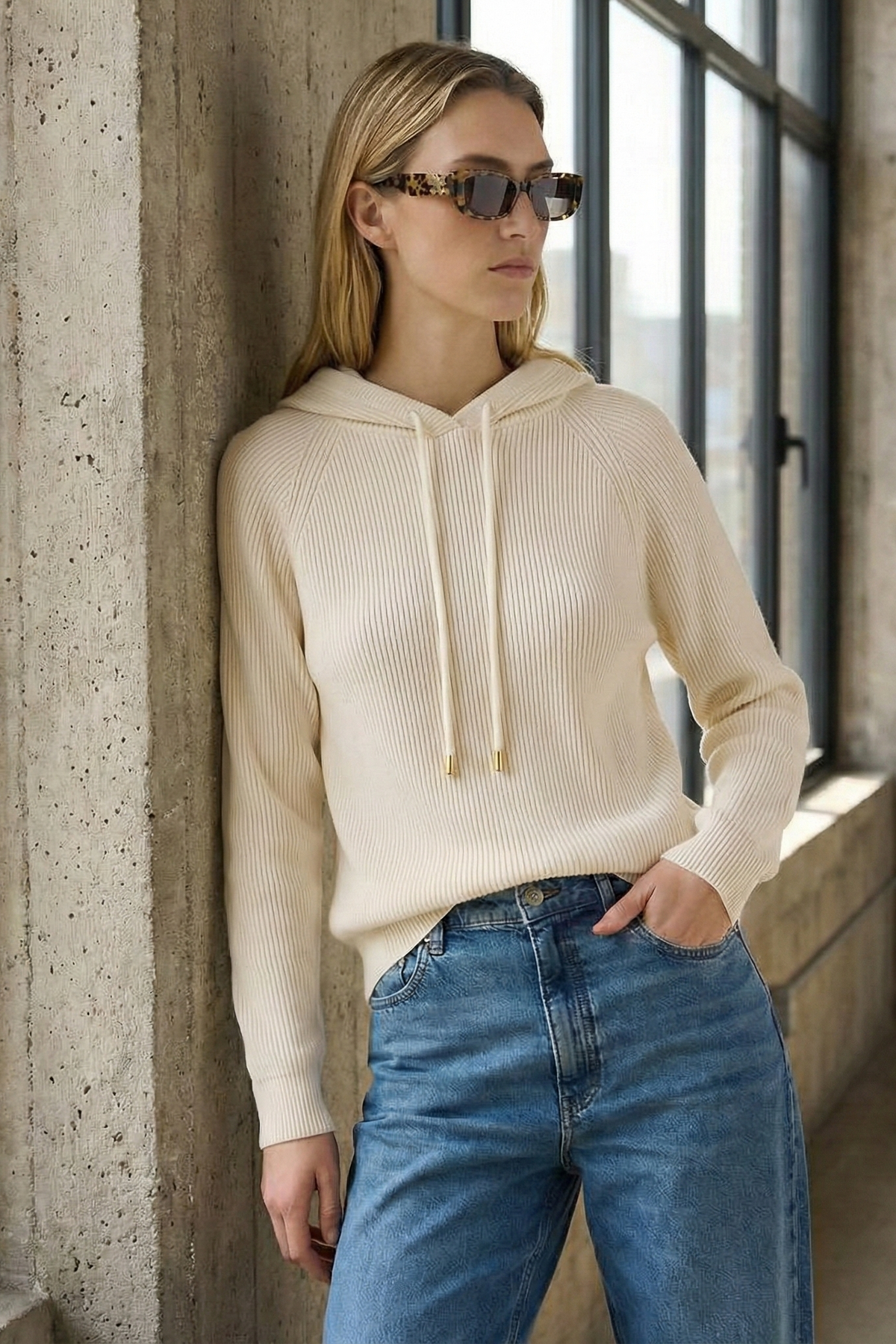 Women's Hoodie | Relaxed Ribbed Pullover