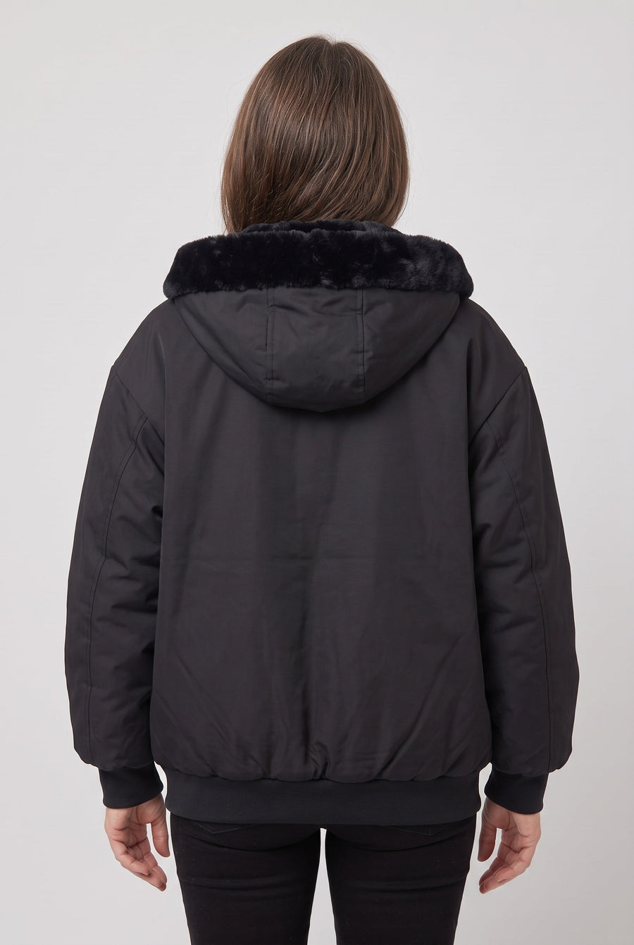 Women's Jacket | Hooded Faux Fur Trim
