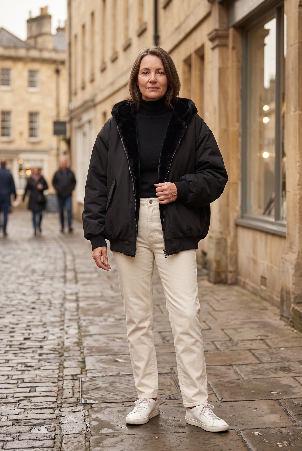 Women's Jacket | Hooded Faux Fur Trim