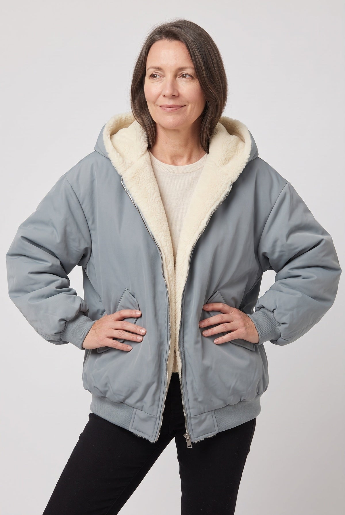 Women's Jacket | Hooded Faux Fur Trim