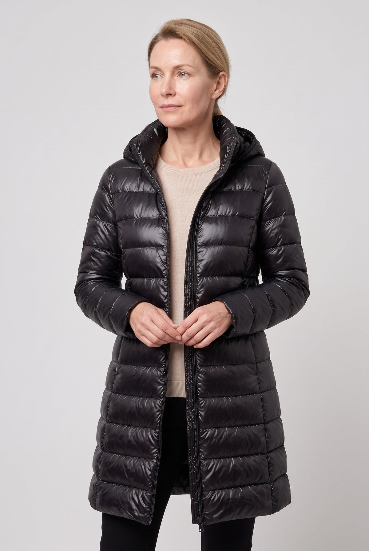 Women's Puffer Jacket | Hooded Longline