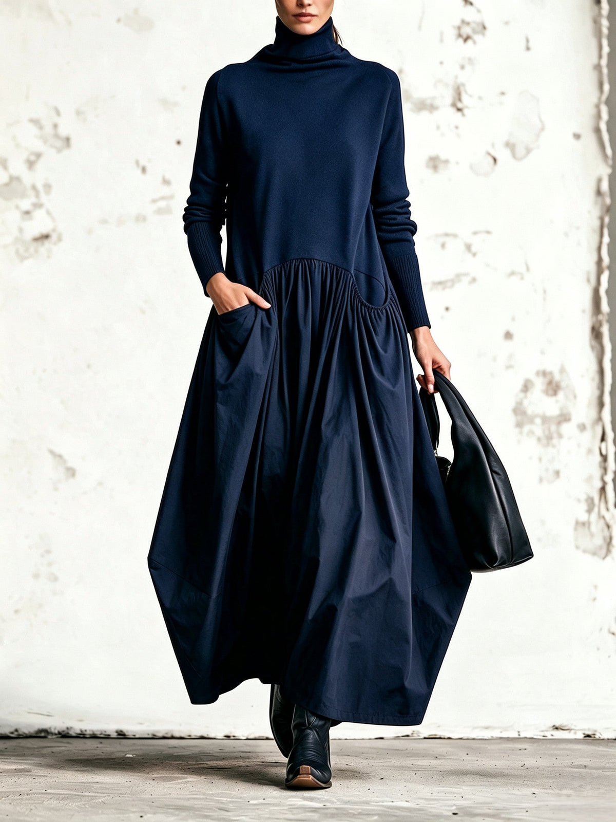 Marguerite | Oversized High-Neck Maxi Dress