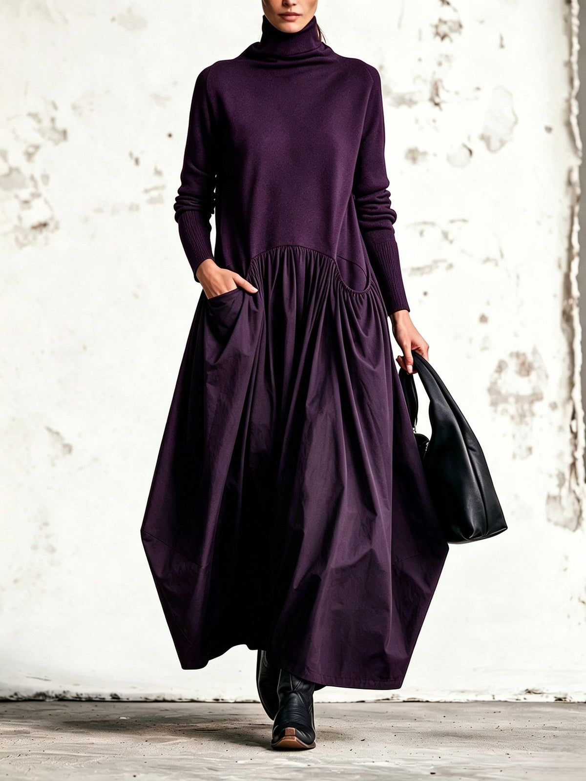 Marguerite | Oversized High-Neck Maxi Dress