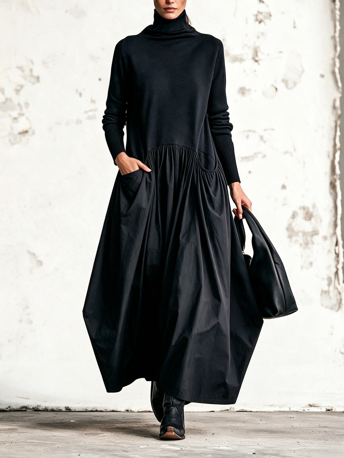 Marguerite | Oversized High-Neck Maxi Dress