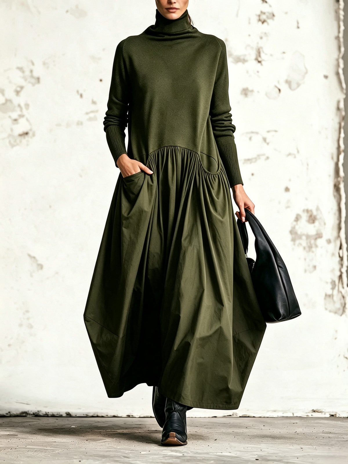 Marguerite | Oversized High-Neck Maxi Dress
