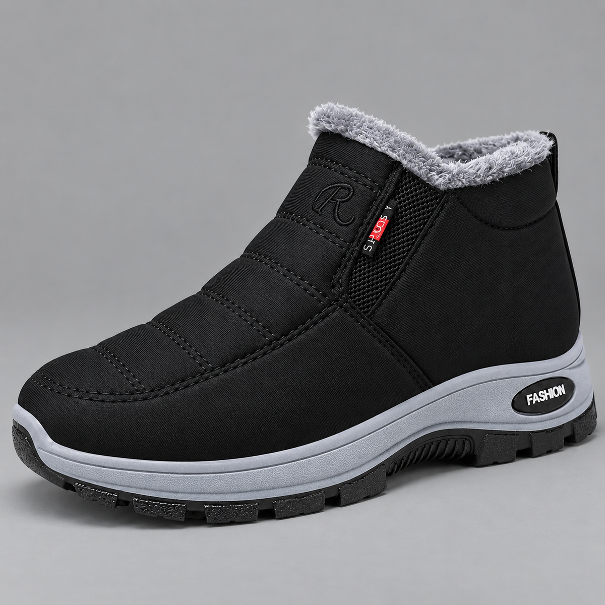 Women’s Quilted Slip-On Black Ankle Boots