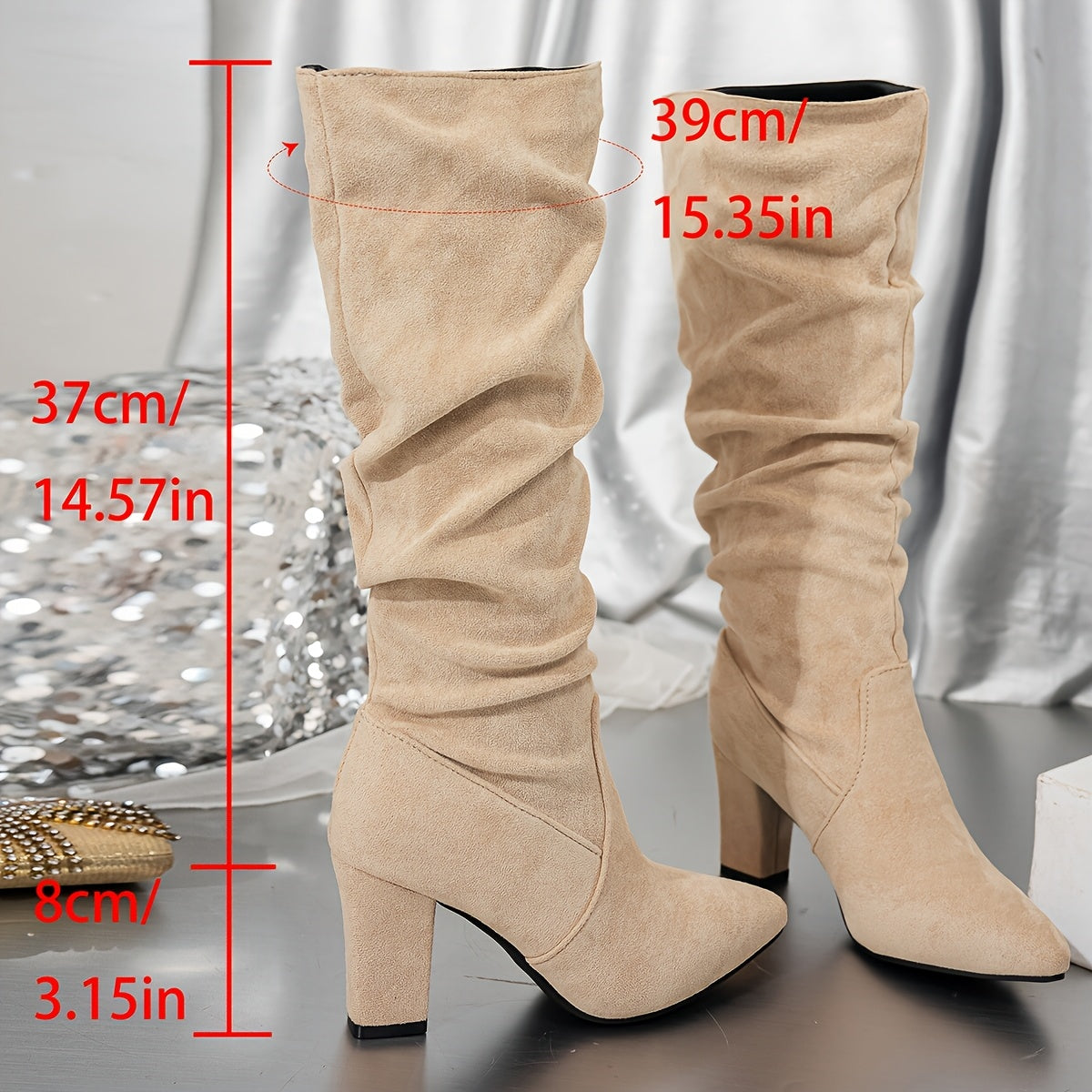 Adele | Slouch Pointed-Toe Heeled Boots