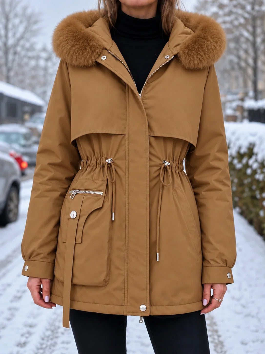 Marianne | Hooded Parka With Faux Fur Trim