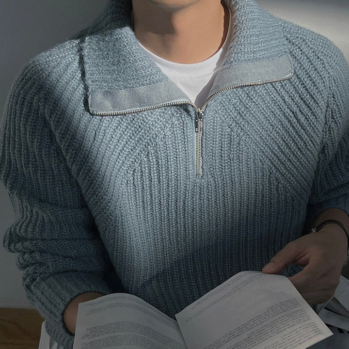 Kenneth | Quarter-Zip Azure Pullover